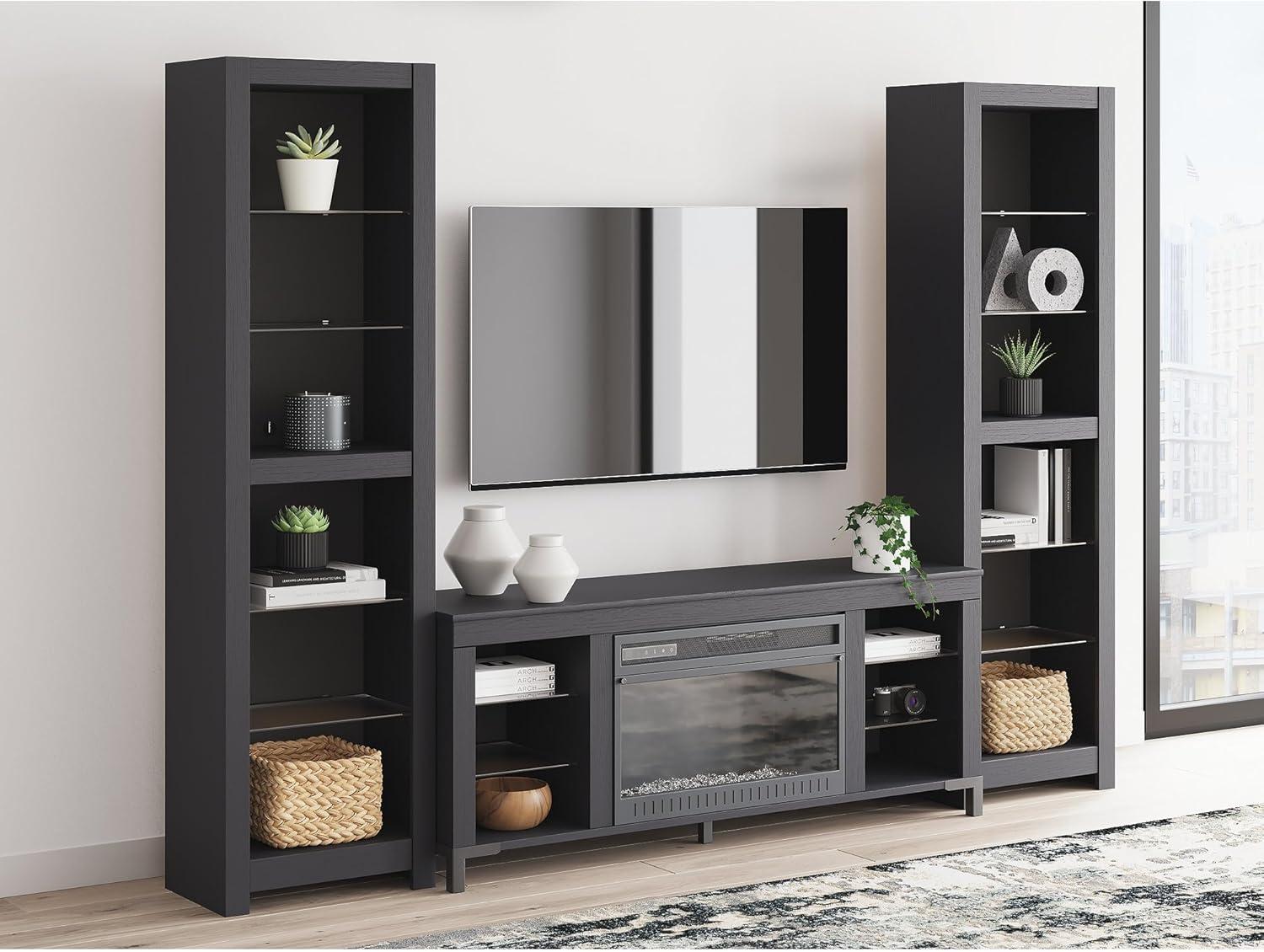 imageSignature Design by Ashley Cayberry Modern 3Piece Entertainment Center with Electric Fireplace for TVs up to 68quot Black