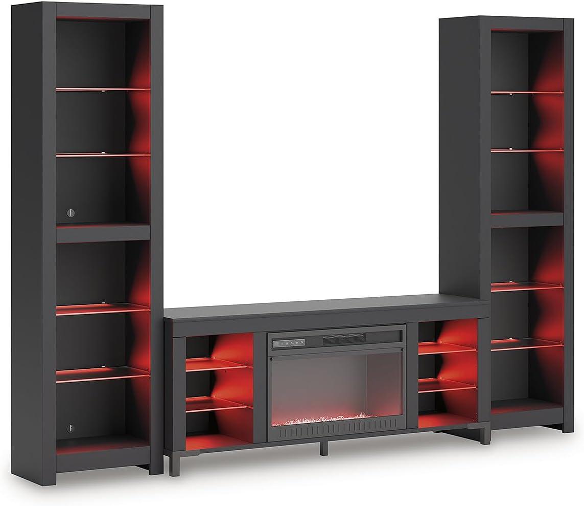 imageSignature Design by Ashley Cayberry Modern 3Piece Entertainment Center with Electric Fireplace for TVs up to 68quot Black