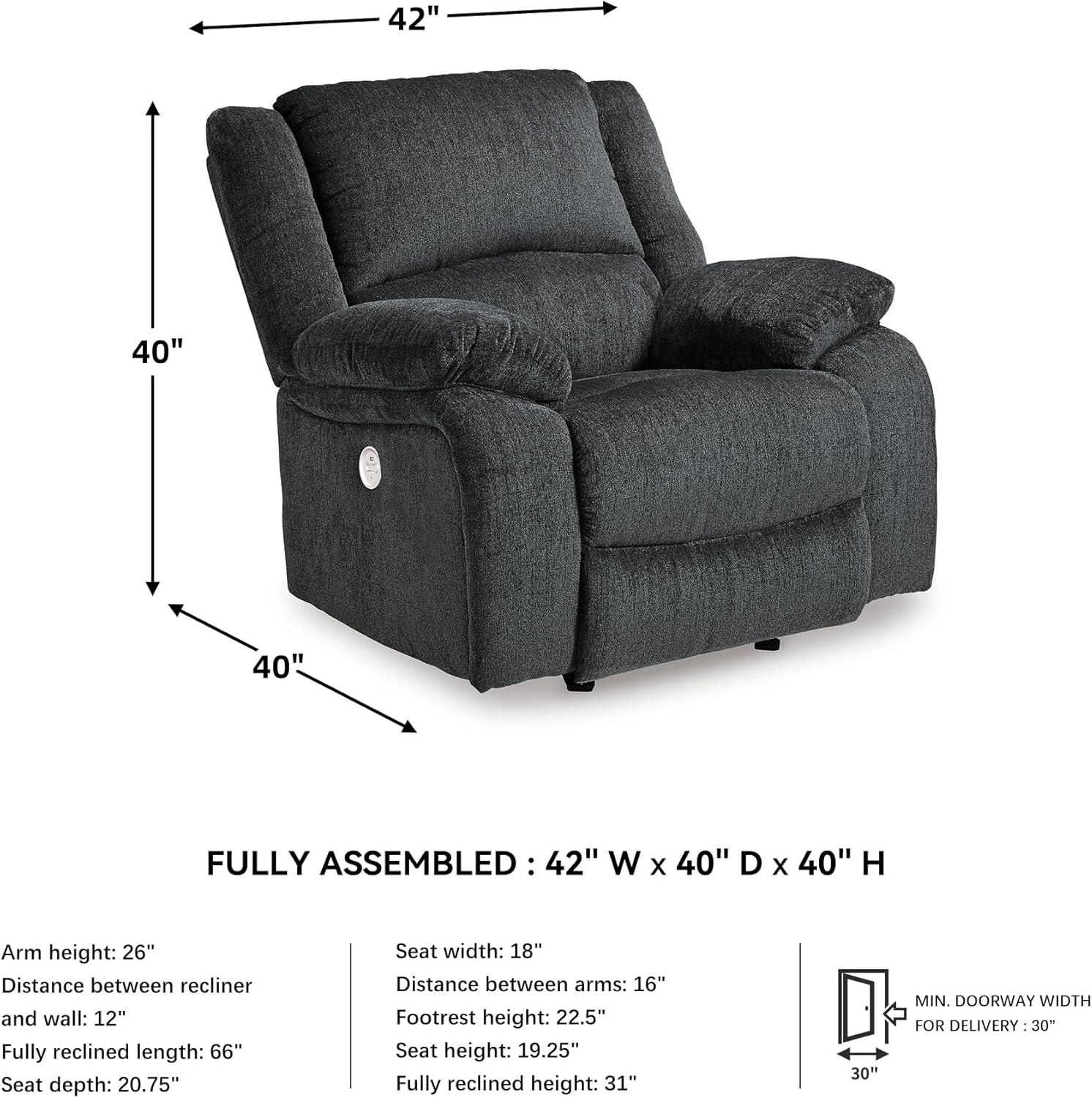 imageSignature Design by Ashley Draycoll Contemporary Power Rocker Recliner Dark GrayPower