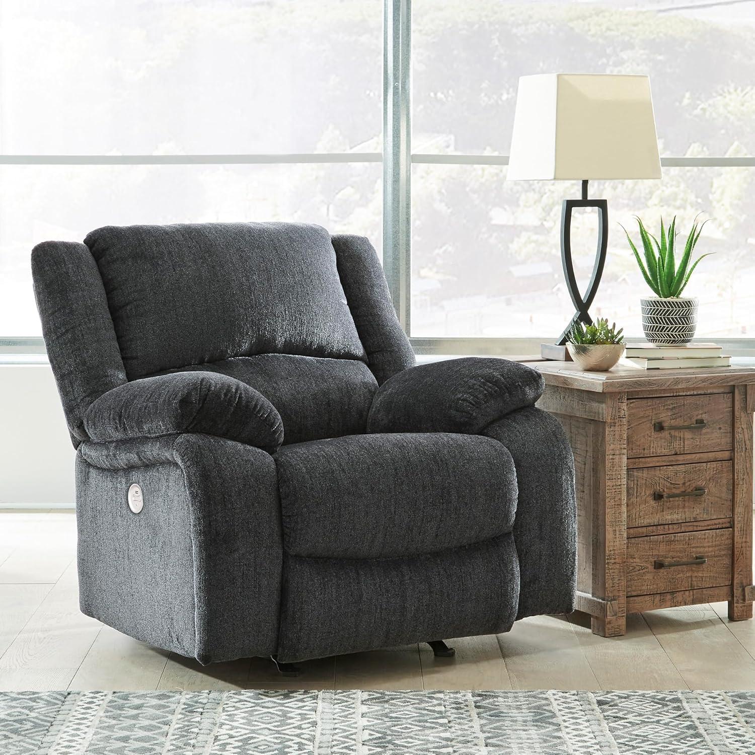 imageSignature Design by Ashley Draycoll Contemporary Power Rocker Recliner Dark GrayPower