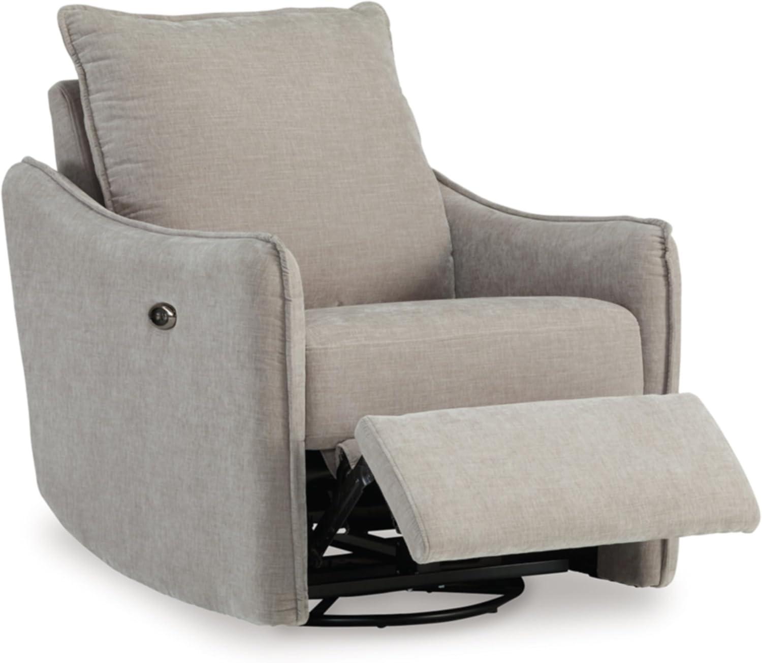 imageSignature Design by Ashley McBurg Contemporary Swivel Power Recliner with USB Ports Light GrayLight Gray