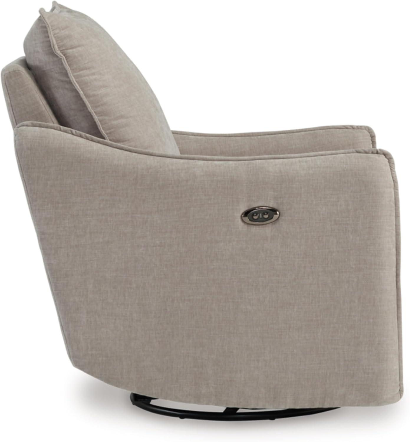 imageSignature Design by Ashley McBurg Contemporary Swivel Power Recliner with USB Ports Light GrayLight Gray