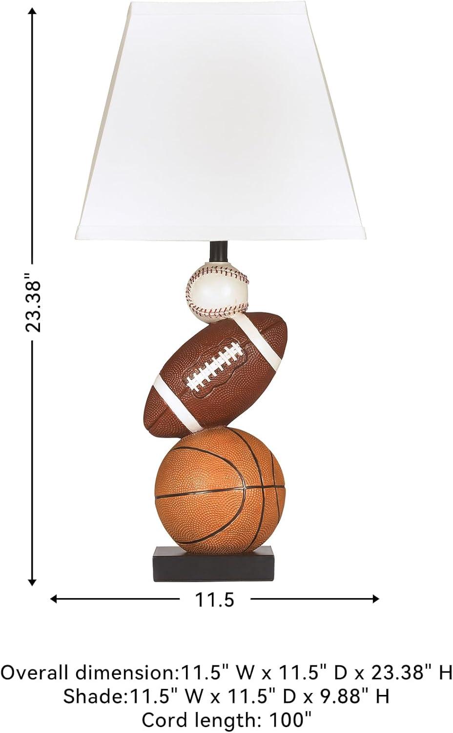 imageSignature Design by Ashley Nyx Youth 24quot Baseball ampamp Football Athletic Table Lamp Brown ampamp OrangeSportThemed