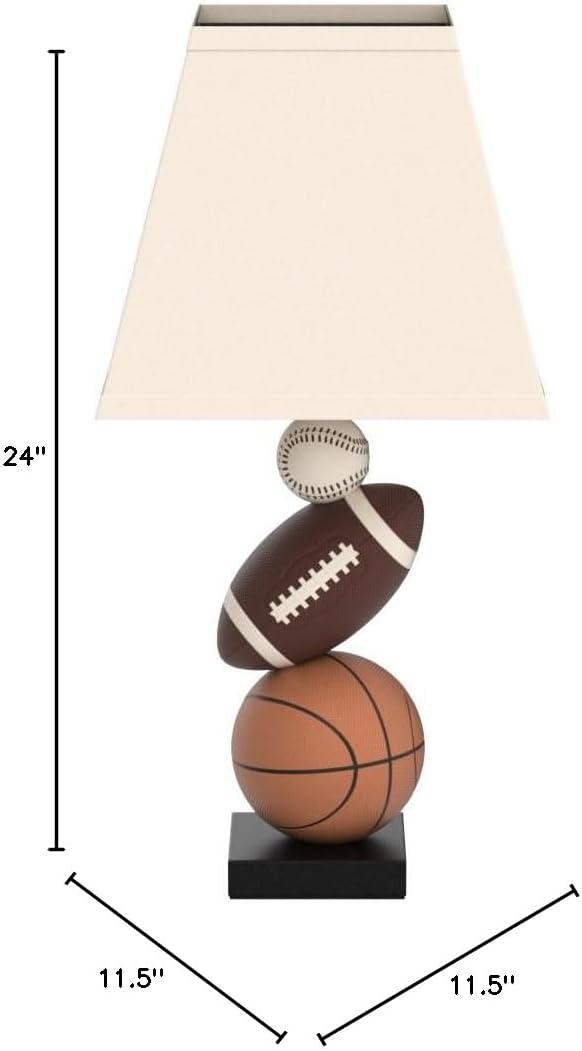 imageSignature Design by Ashley Nyx Youth 24quot Baseball ampamp Football Athletic Table Lamp Brown ampamp OrangeSportThemed