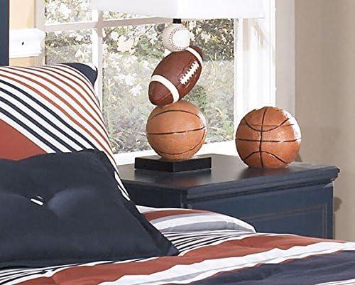imageSignature Design by Ashley Nyx Youth 24quot Baseball ampamp Football Athletic Table Lamp Brown ampamp OrangeSportThemed