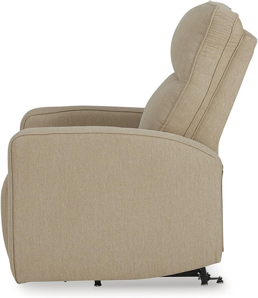 imageSignature Design by Ashley Starganza Modern Stain Resistant Power Lift Recliner with Heat Massage Function and Side Pocket BeigeBeige