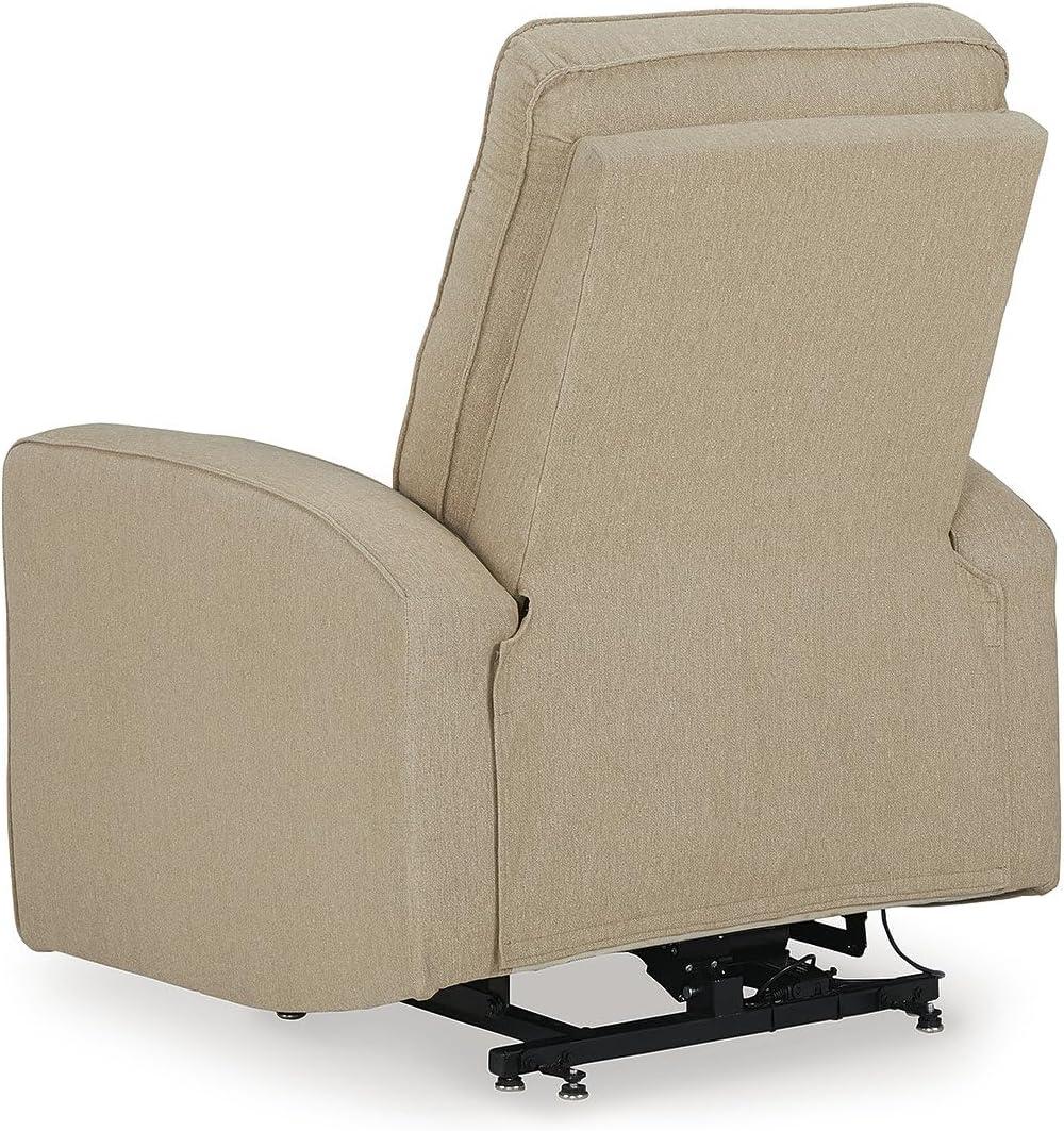 imageSignature Design by Ashley Starganza Modern Stain Resistant Power Lift Recliner with Heat Massage Function and Side Pocket BeigeBeige