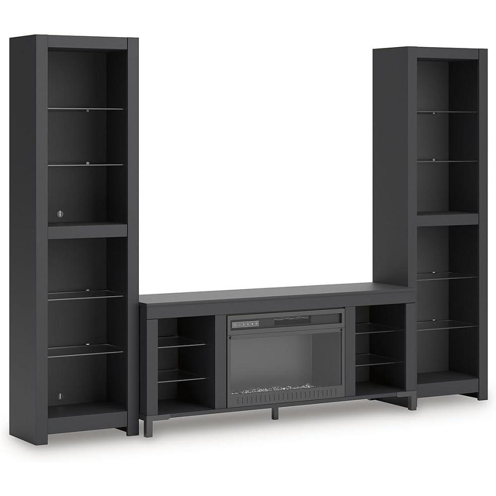 imageSignature Design by Ashley Cayberry Modern 3Piece Entertainment Center with Electric Fireplace for TVs up to 68quot Black