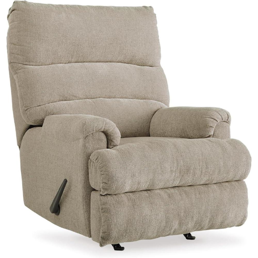 imageSignature Design by Ashley Man Fort Traditional Rocker Recliner Dark GrayBeige