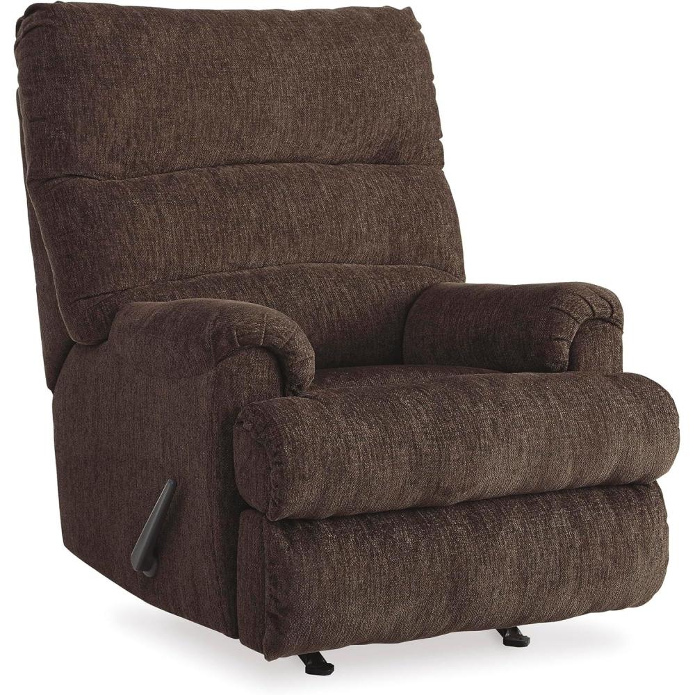 imageSignature Design by Ashley Man Fort Traditional Rocker Recliner Dark GrayDark Brown