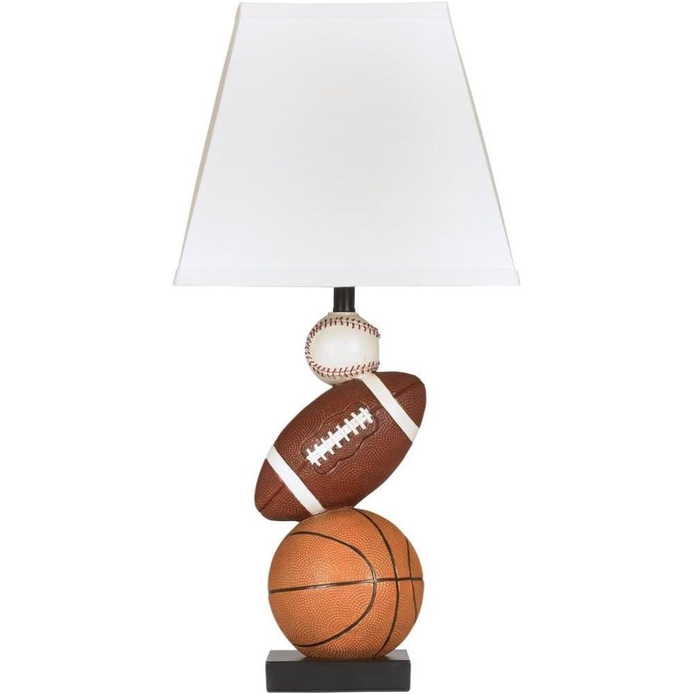 imageSignature Design by Ashley Nyx Youth 24quot Baseball ampamp Football Athletic Table Lamp Brown ampamp OrangeSportThemed