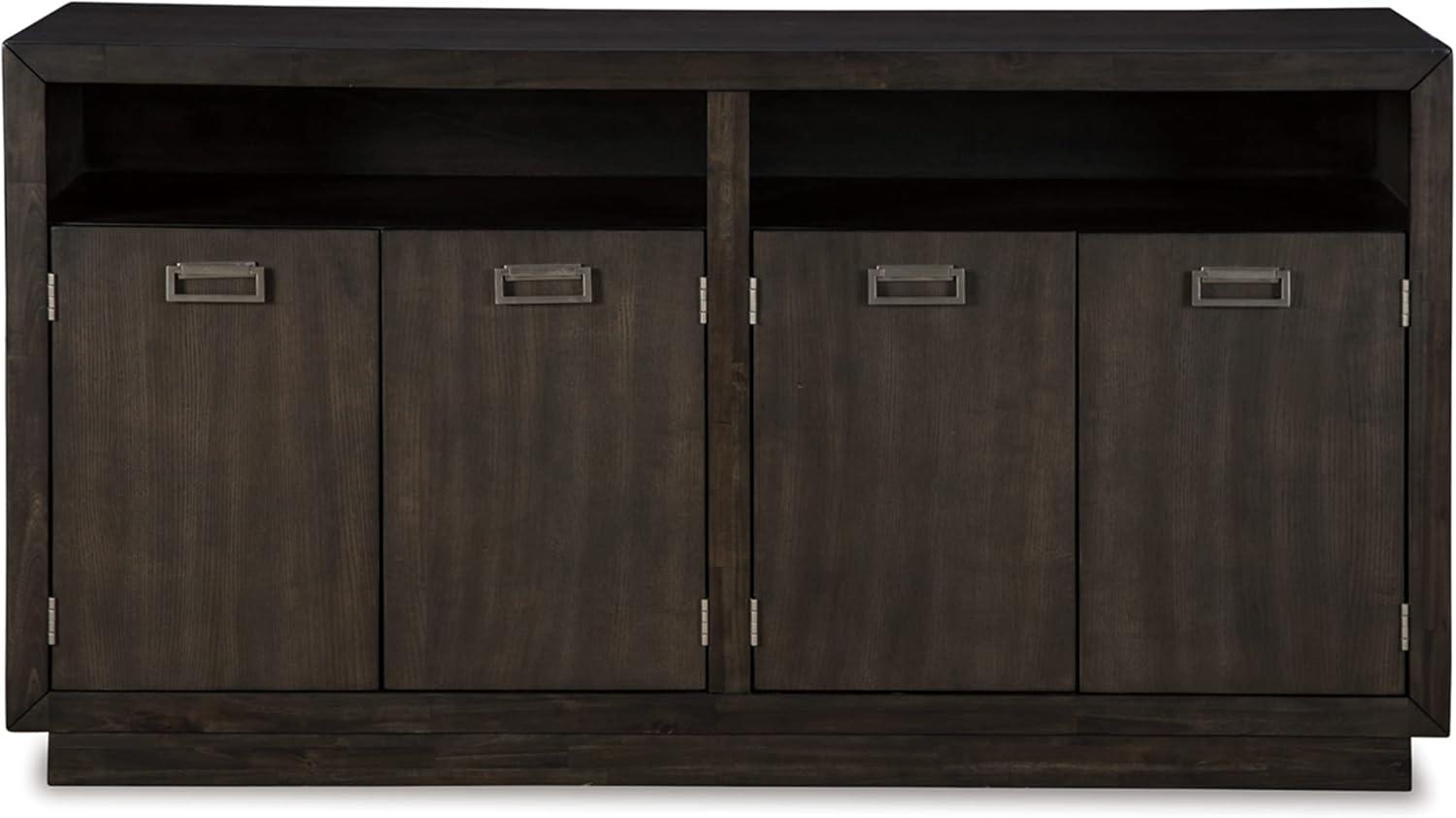 imageSignature Design by Ashley Hyndell 6013quot Contemporary Dining Room Buffet Cabinet or Server Dark Brown