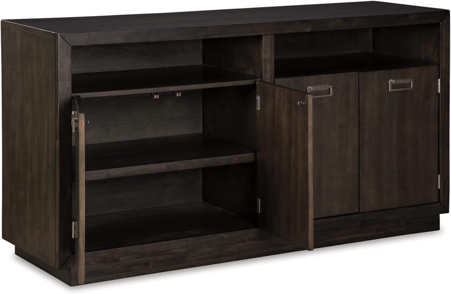 imageSignature Design by Ashley Hyndell 6013quot Contemporary Dining Room Buffet Cabinet or Server Dark Brown