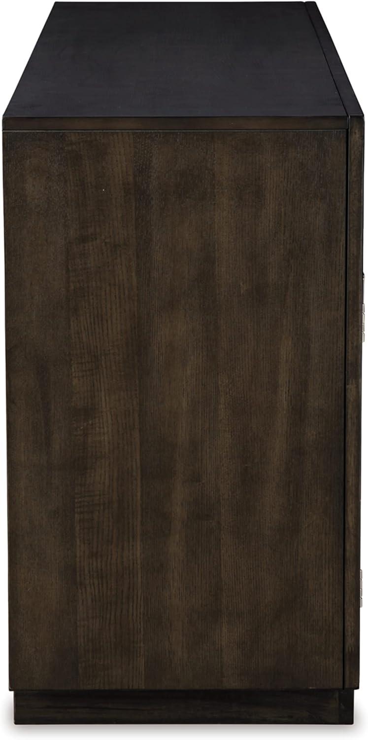 imageSignature Design by Ashley Hyndell 6013quot Contemporary Dining Room Buffet Cabinet or Server Dark Brown