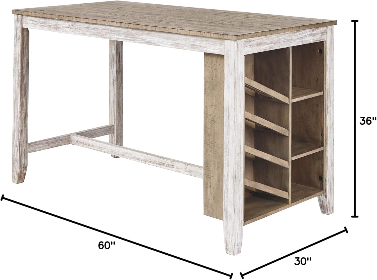 imageSignature Design by Ashley Skempton Farmhouse 36quot Counter Height Dining Table with Storage ampamp Wine Rack Whitewash ampamp Skempton 24quot Counter Height Upholstered Barstool Set of 2 Antique White