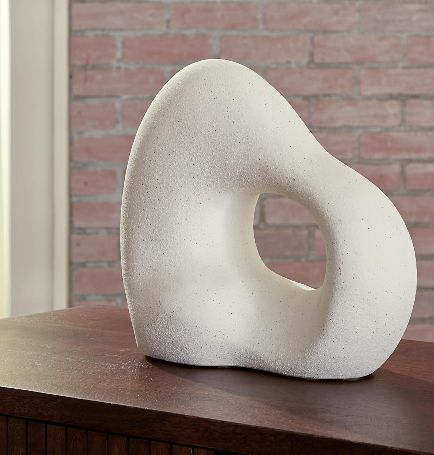 imageSignature Design by Ashley Arthrow Minimalist Waterproof Ceramic Abstract Sculpture WhiteWhite