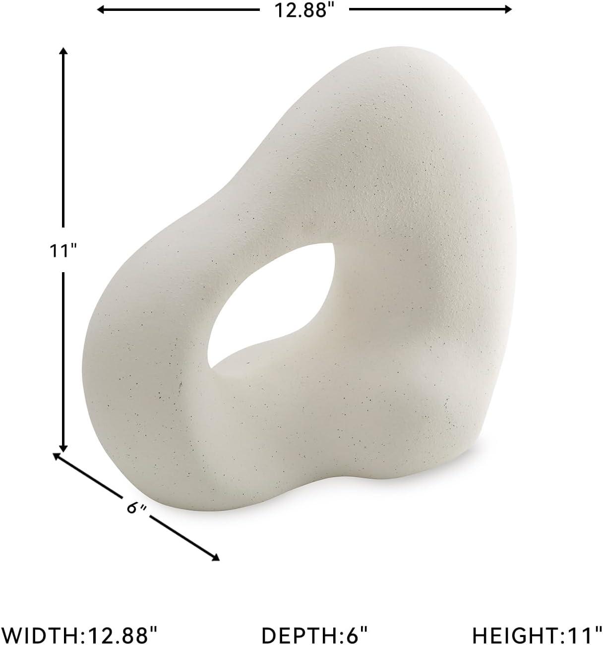 imageSignature Design by Ashley Arthrow Minimalist Waterproof Ceramic Abstract Sculpture WhiteWhite