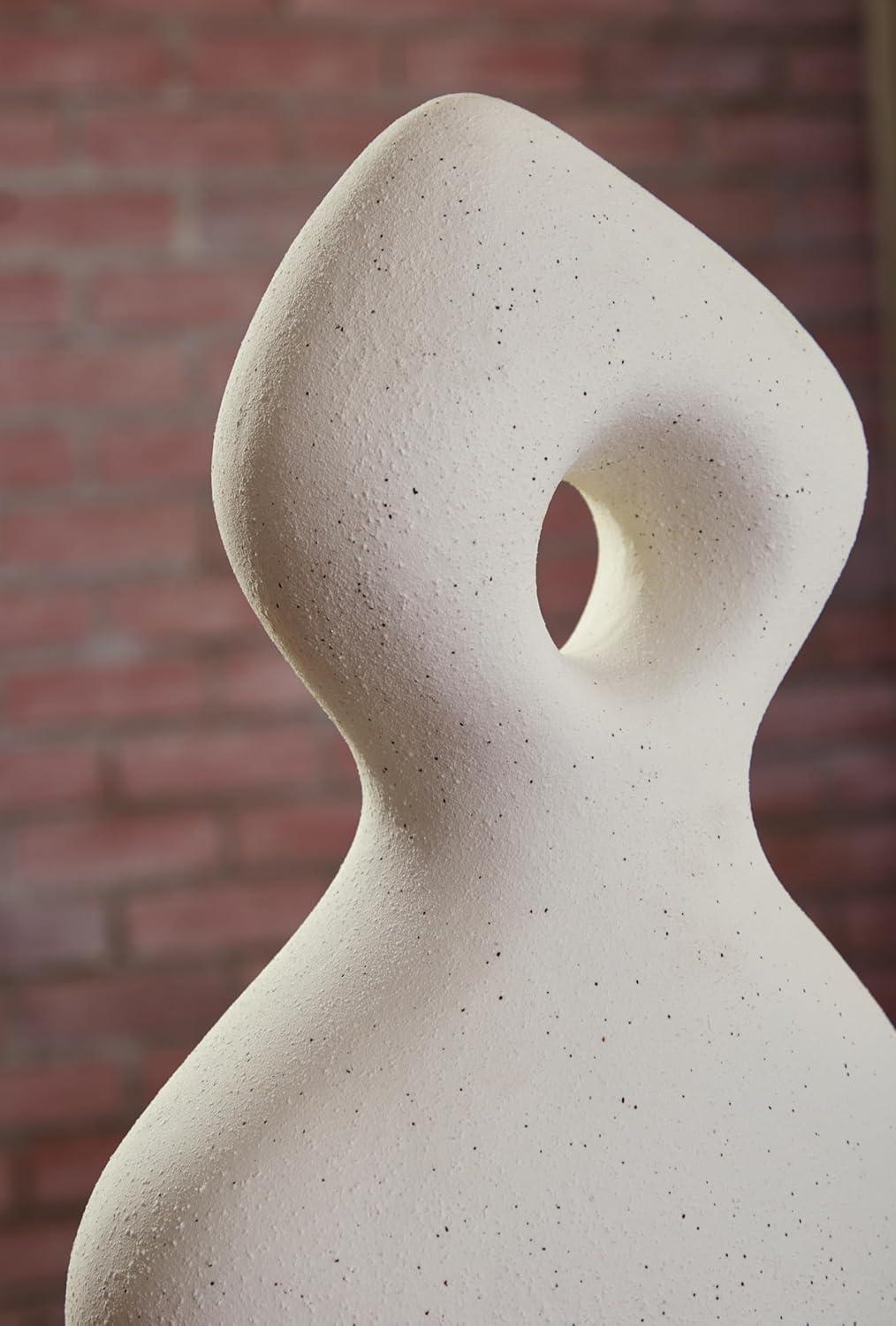 imageSignature Design by Ashley Arthrow Minimalist Waterproof Ceramic Abstract Sculpture WhiteWhite