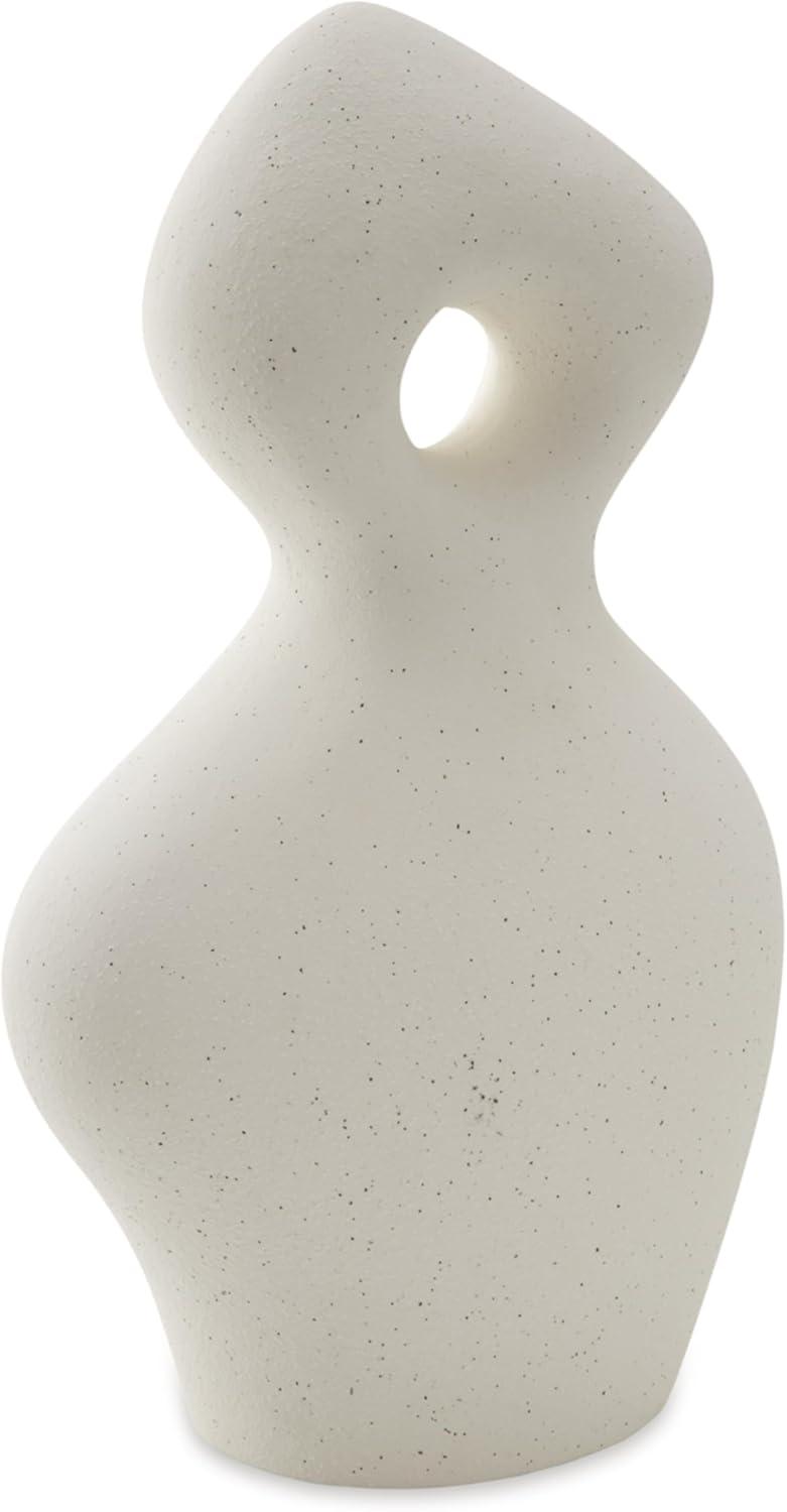 imageSignature Design by Ashley Arthrow Minimalist Waterproof Ceramic Abstract Sculpture WhiteWhite