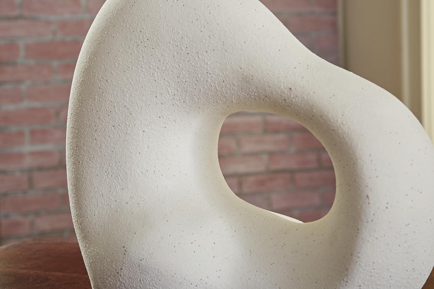 imageSignature Design by Ashley Arthrow Minimalist Waterproof Ceramic Abstract Sculpture WhiteWhite