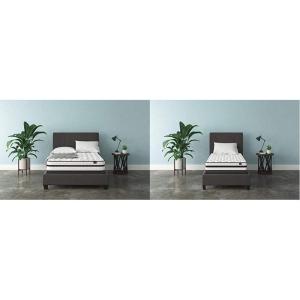 Signature Design by Ashley – 10 Inch Chime Express Hybrid Innerspring- Firm Mattress – Bed in a Box – Full – White & 8 Inch Chime Express Hybrid Innerspring- Firm Mattress- Bed in a Box- Twin – White