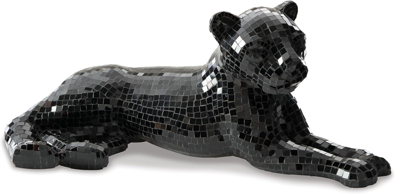 imageSignature Design by Ashley Drice Contemporary Panther Mosaic Glass ampamp Paper Composite Sculpture Black