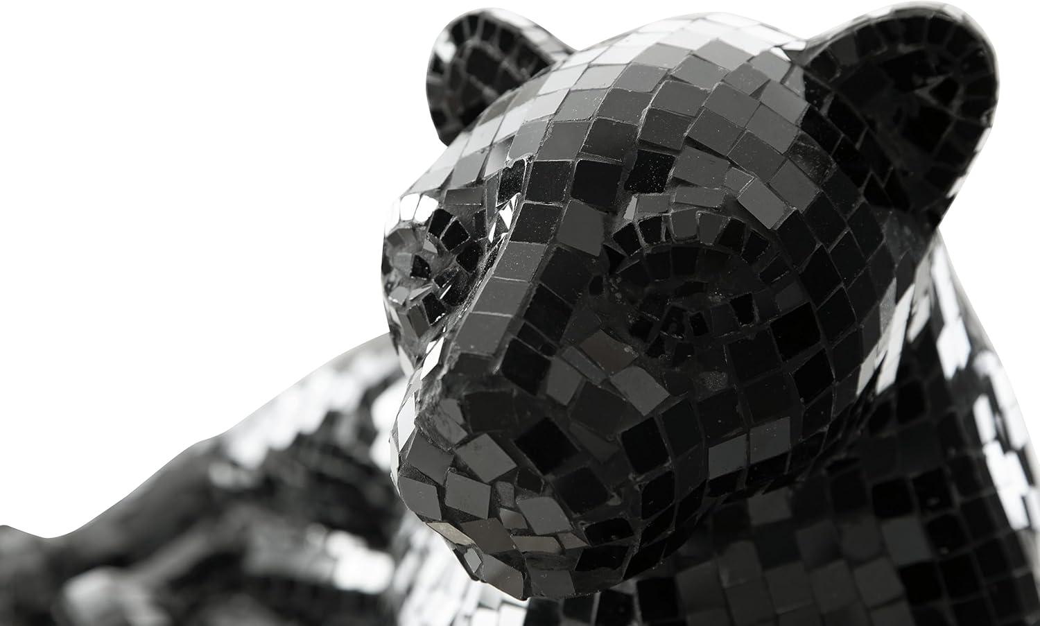 imageSignature Design by Ashley Drice Contemporary Panther Mosaic Glass ampamp Paper Composite Sculpture Black