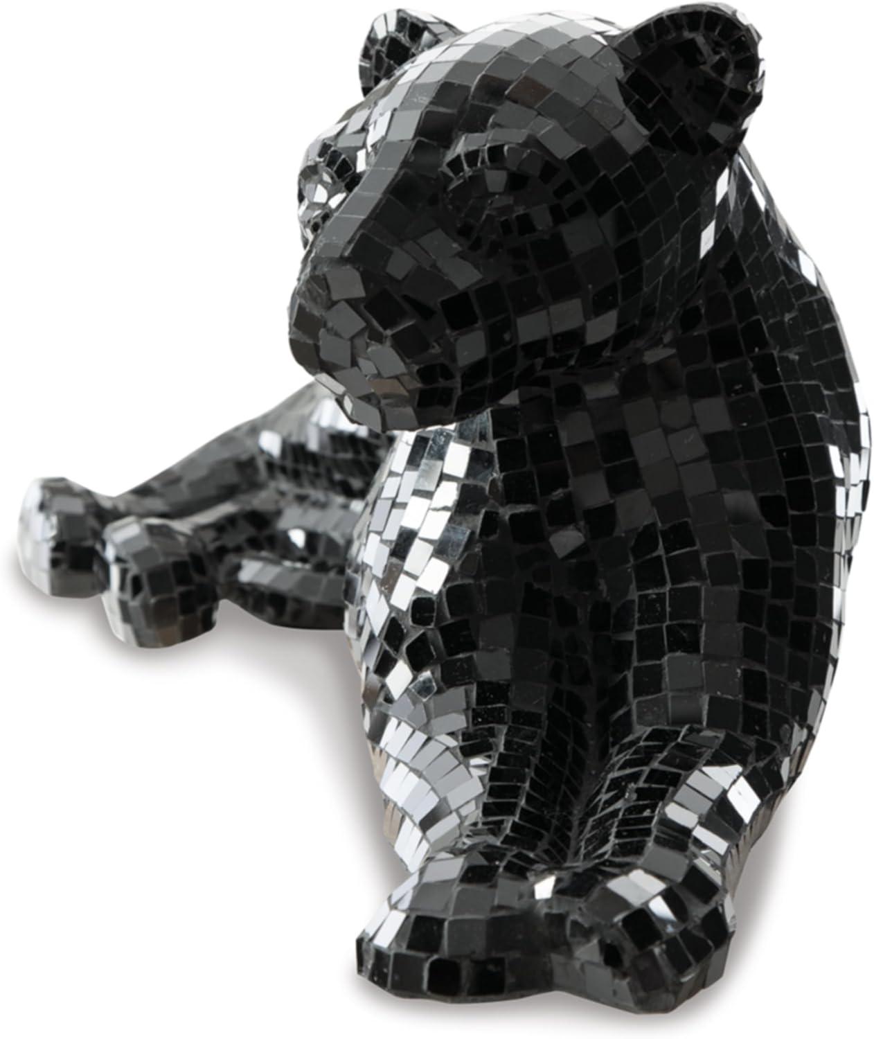 imageSignature Design by Ashley Drice Contemporary Panther Mosaic Glass ampamp Paper Composite Sculpture Black