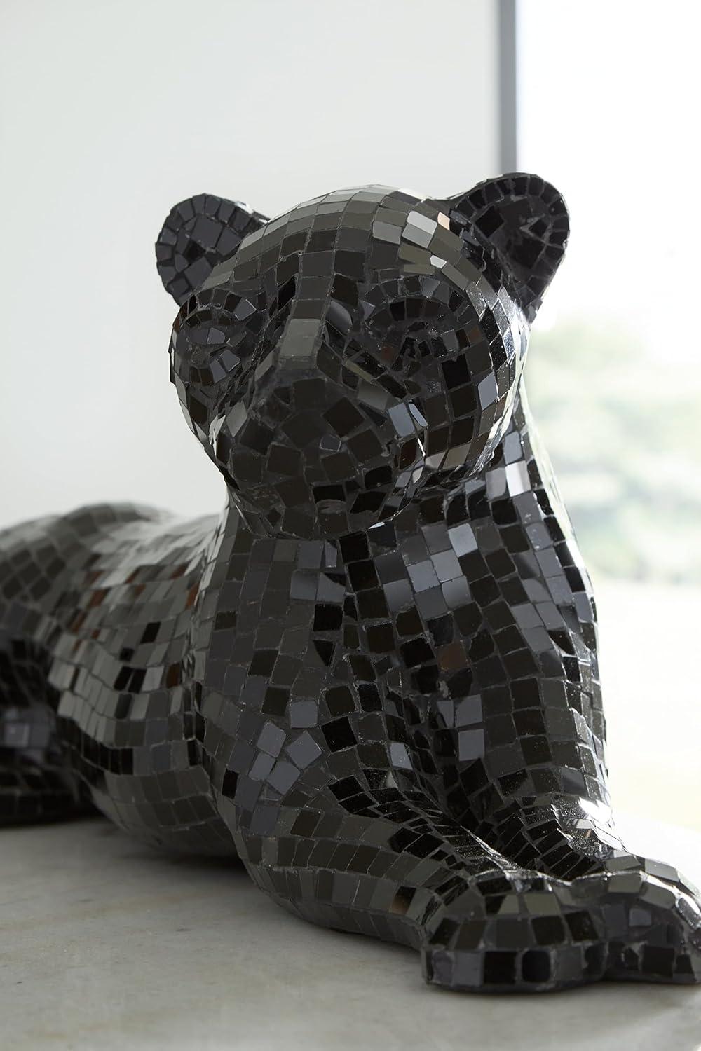 imageSignature Design by Ashley Drice Contemporary Panther Mosaic Glass ampamp Paper Composite Sculpture Black