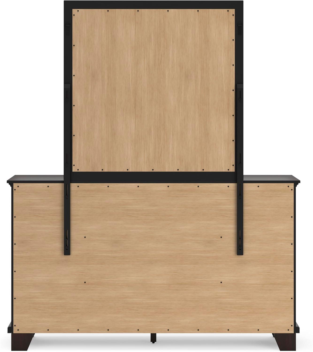 imageSignature Design by Ashley Maribel Traditional 6Drawer Dresser and Mirror with Safety Stop BlackBlackish Brown