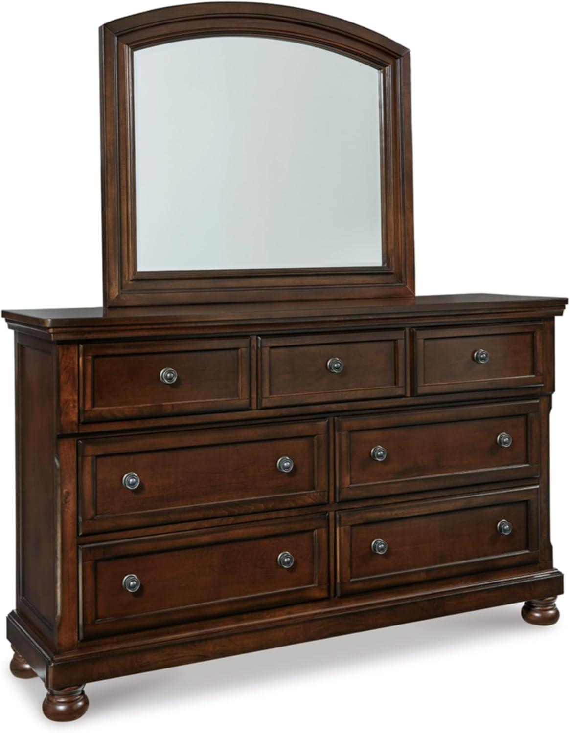 imageSignature Design by Ashley Maribel Traditional 6Drawer Dresser and Mirror with Safety Stop BlackDark Brown
