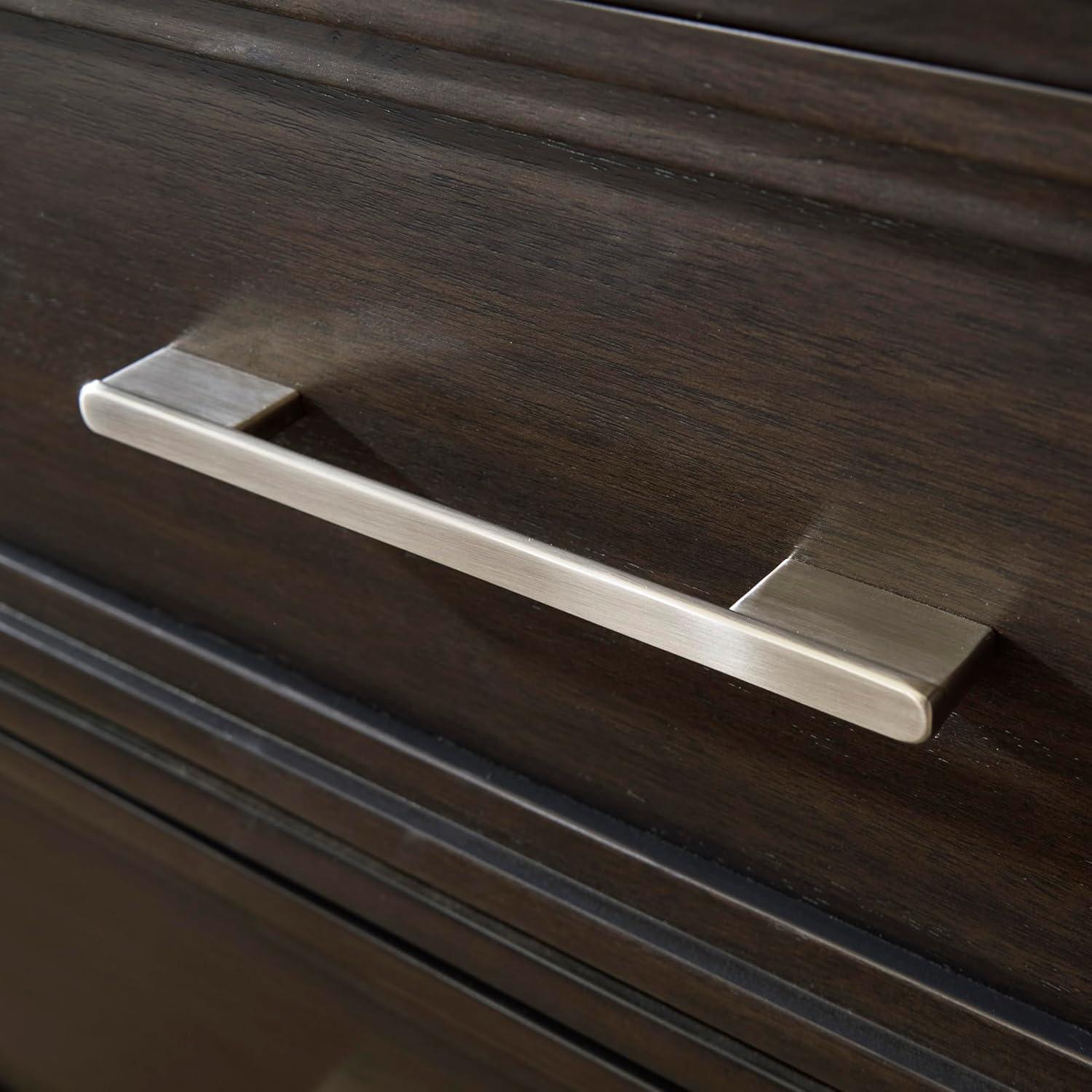imageSignature Design by Ashley Maribel Traditional 6Drawer Dresser and Mirror with Safety Stop BlackDark Grayish Brown