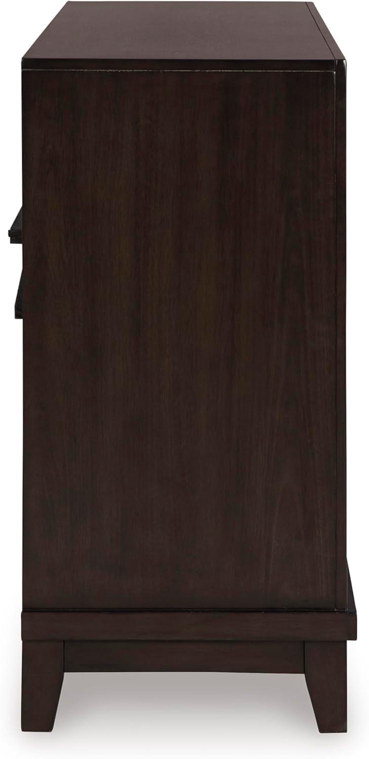 imageSignature Design by Ashley Maribel Traditional 6Drawer Dresser and Mirror with Safety Stop BlackDark Grayish Brown