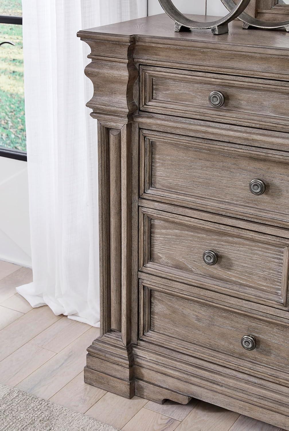 imageSignature Design by Ashley Maribel Traditional 6Drawer Dresser and Mirror with Safety Stop BlackLight Grayish Brown