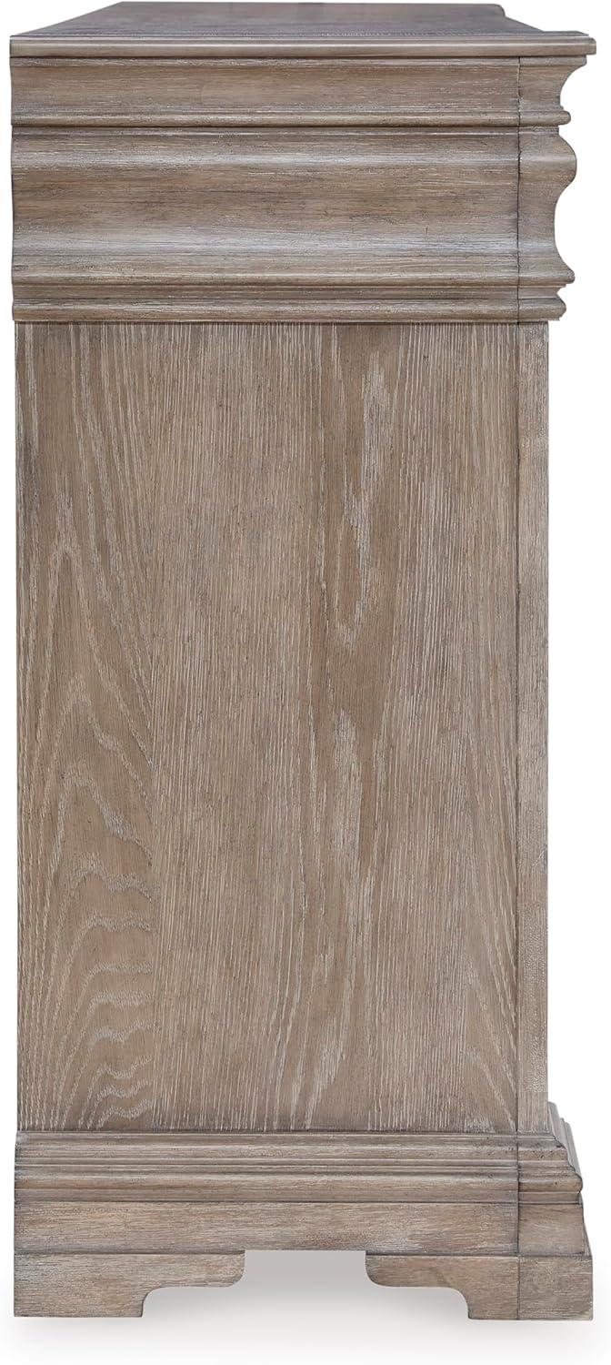 imageSignature Design by Ashley Maribel Traditional 6Drawer Dresser and Mirror with Safety Stop BlackLight Grayish Brown