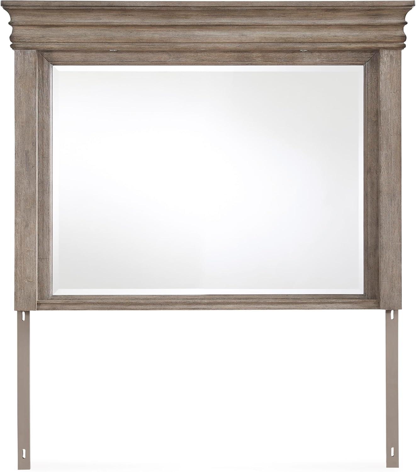 imageSignature Design by Ashley Maribel Traditional 6Drawer Dresser and Mirror with Safety Stop BlackLight Grayish Brown