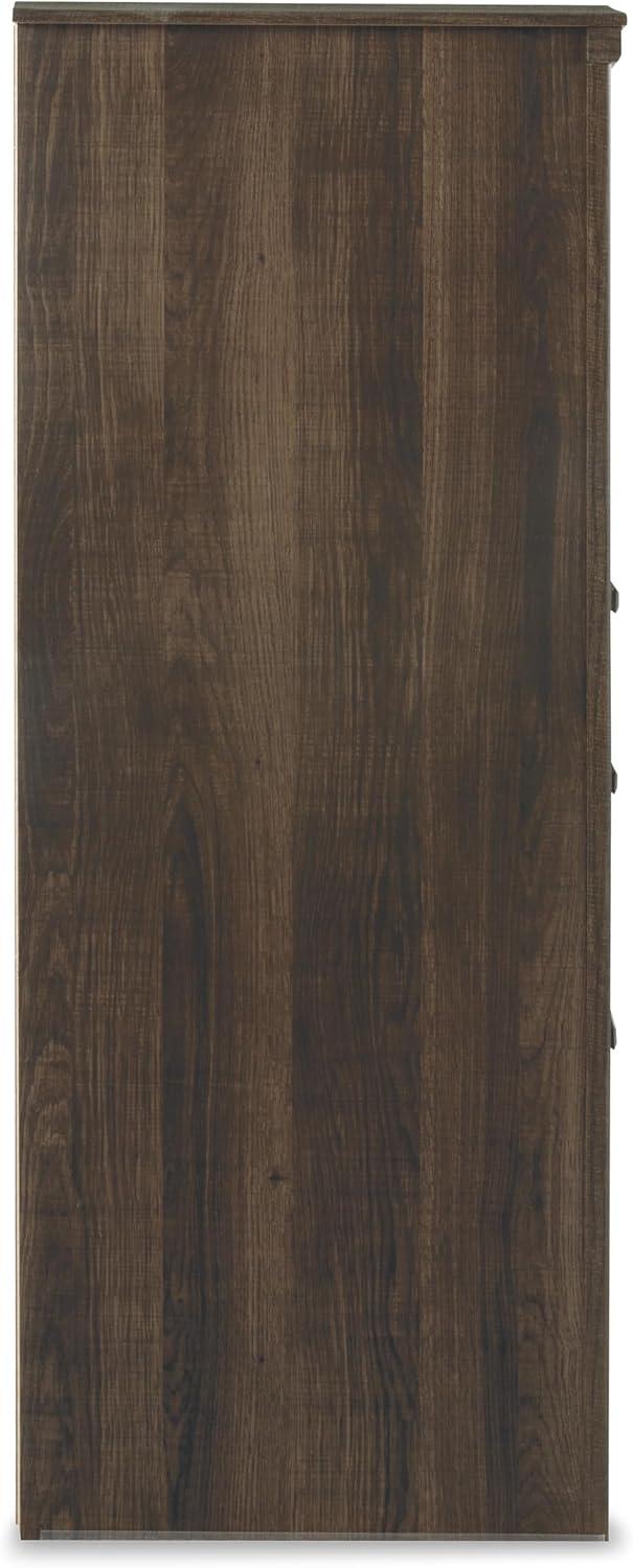 imageSignature Design by Ashley Maribel Traditional 6Drawer Dresser and Mirror with Safety Stop BlackNatural Brown