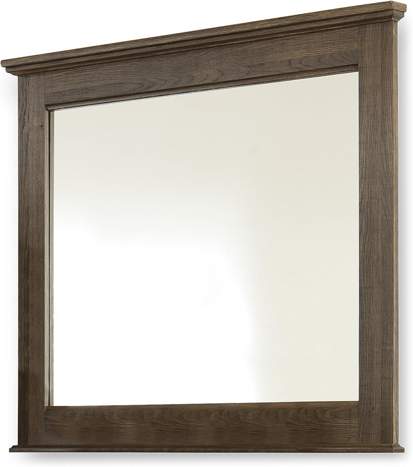 imageSignature Design by Ashley Maribel Traditional 6Drawer Dresser and Mirror with Safety Stop BlackNatural Brown