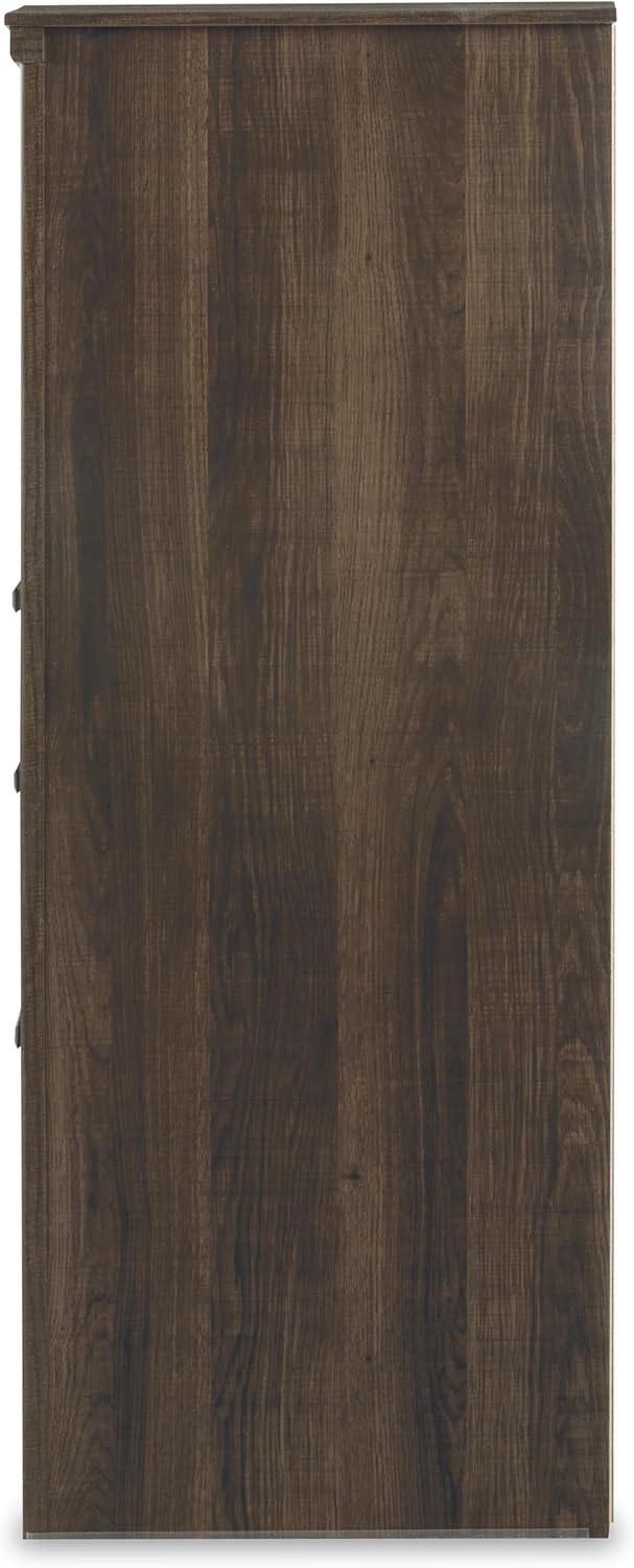 imageSignature Design by Ashley Maribel Traditional 6Drawer Dresser and Mirror with Safety Stop BlackNatural Brown