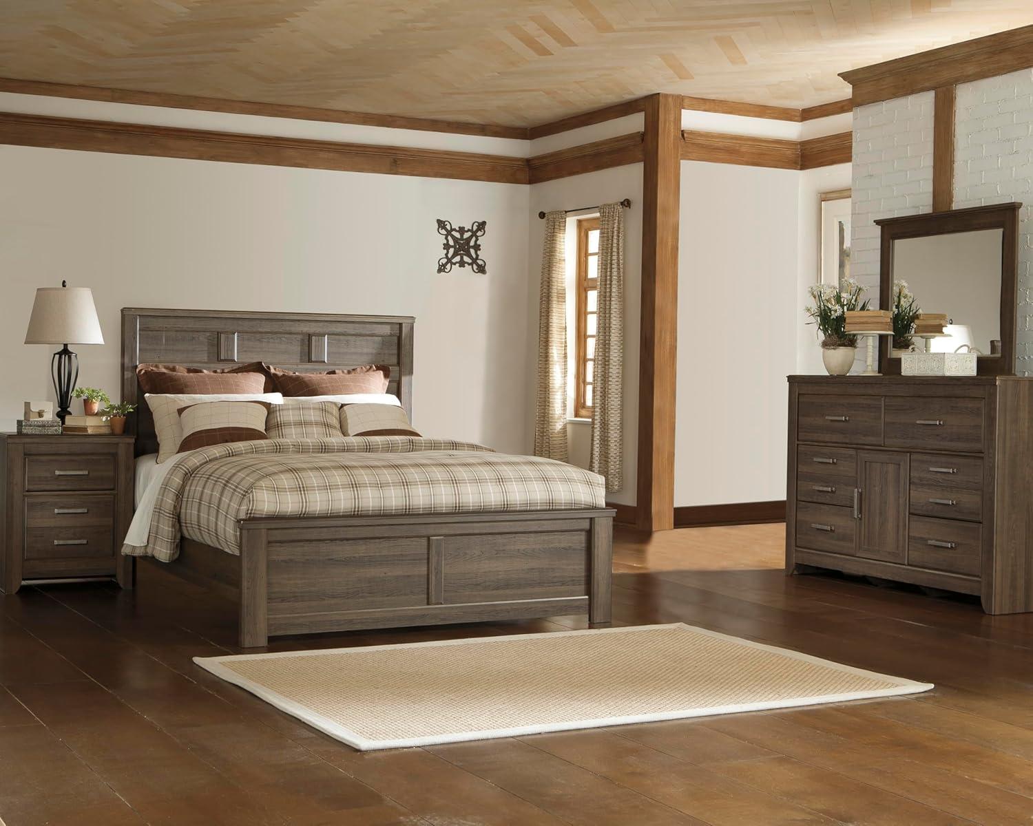 imageSignature Design by Ashley Maribel Traditional 6Drawer Dresser and Mirror with Safety Stop BlackNatural Brown