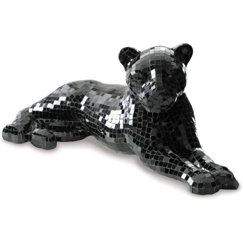 imageSignature Design by Ashley Drice Contemporary Panther Mosaic Glass ampamp Paper Composite Sculpture Black