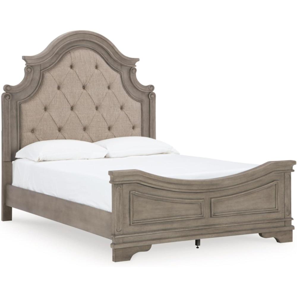 imageSignature Design by Ashley Lodenbay Traditional Queen Upholstered Panel Bed Foundation or Box Spring Needed GrayAntique Gray