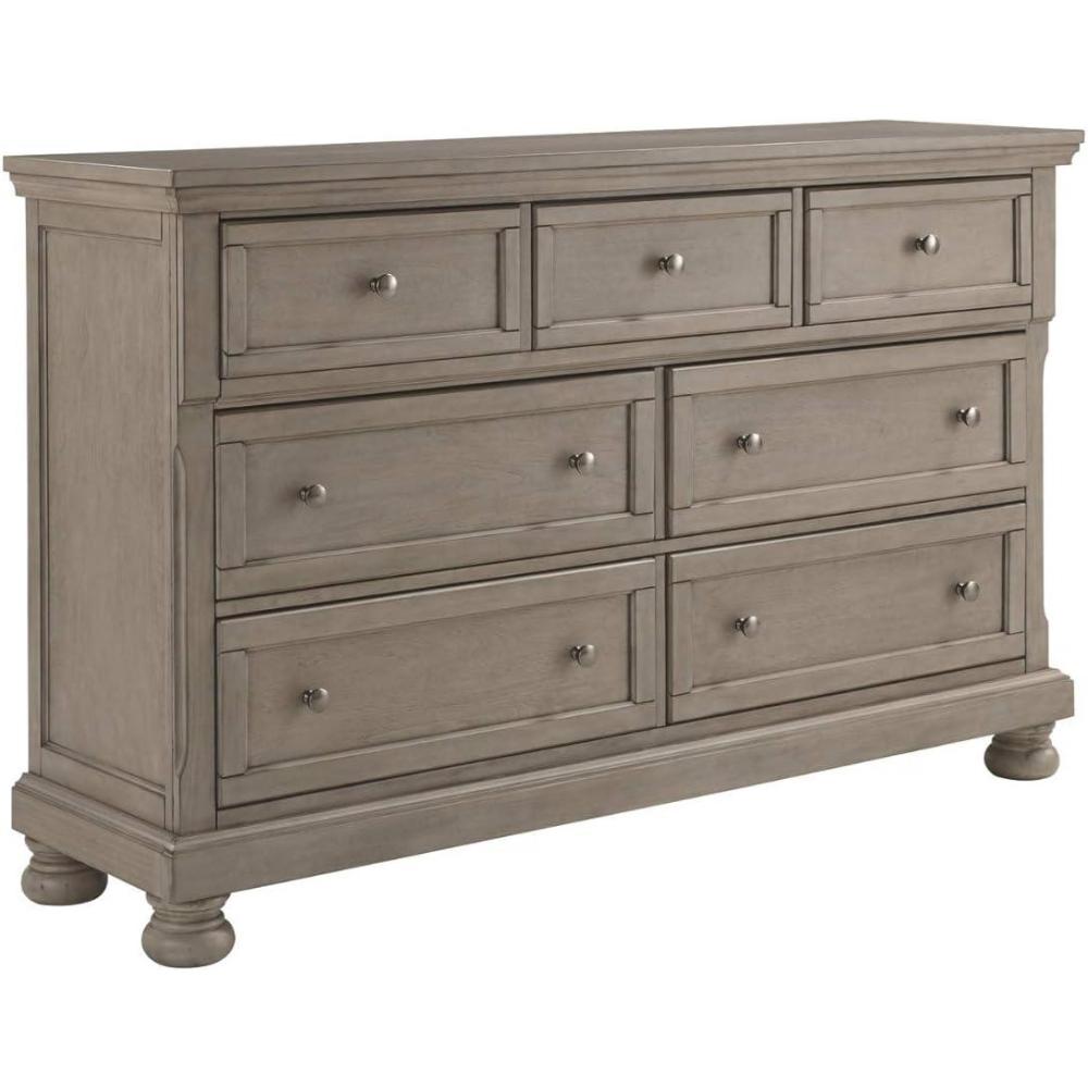 imageSignature Design by Ashley Maribel Traditional 6Drawer Dresser and Mirror with Safety Stop BlackLight Gray