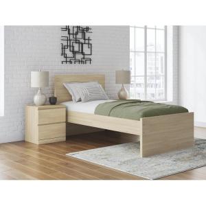 Signature Design by Ashley Onita Contemporary Panel Headboard with Natural Finish, Twin, Light Brown