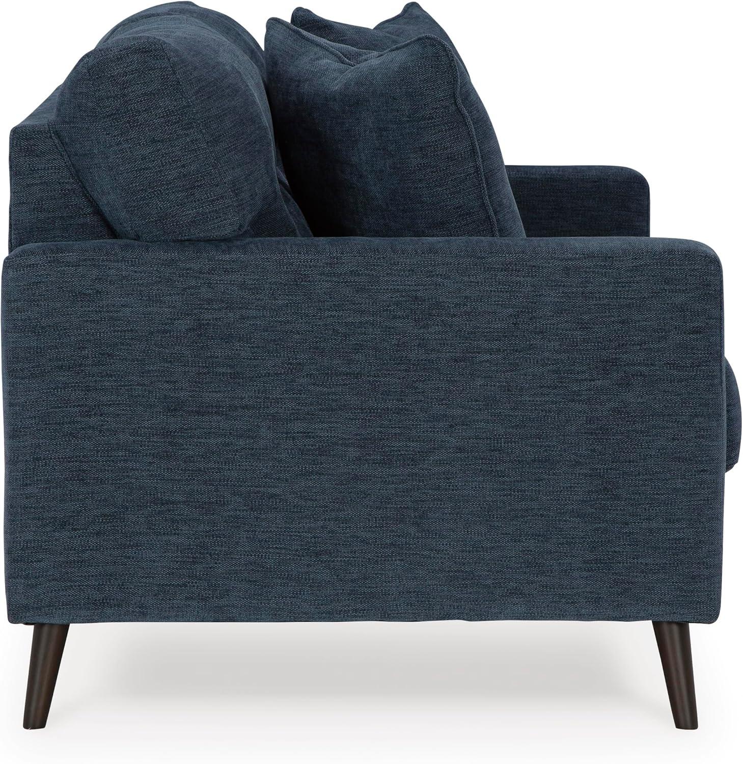 imageSignature Design by Ashley Bixler MidCentury Modern Tufted Loveseat with 2 Toss Pillows GreenBlue