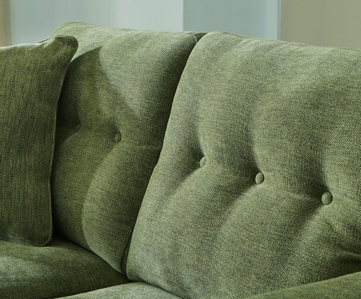 imageSignature Design by Ashley Bixler MidCentury Modern Tufted Loveseat with 2 Toss Pillows GreenGreen