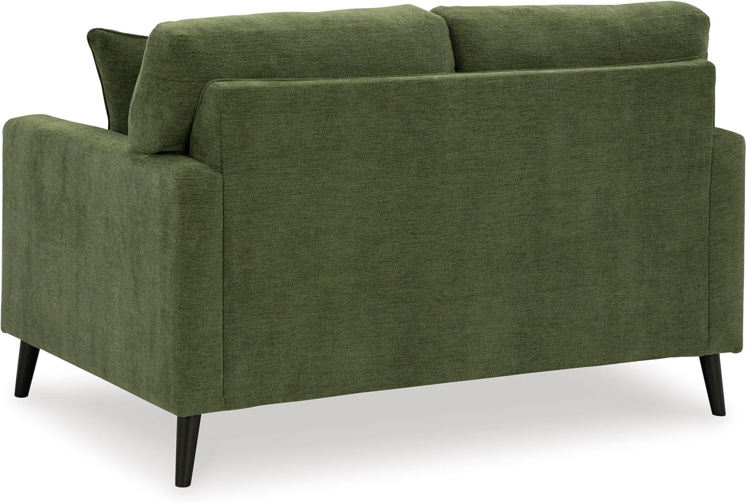 imageSignature Design by Ashley Bixler MidCentury Modern Tufted Loveseat with 2 Toss Pillows GreenGreen