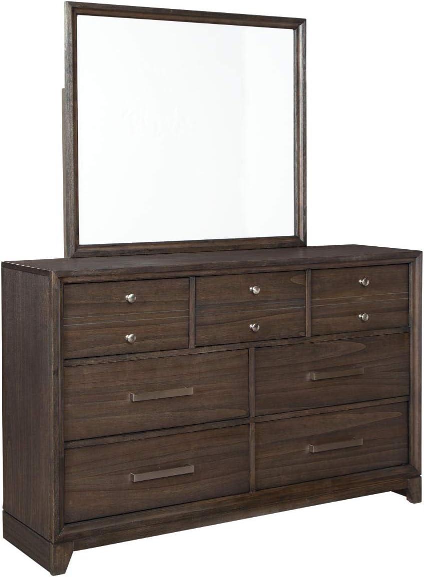 imageSignature Design by Ashley Brueban Transitional Contemporary 40 x 36 Bedroom Mirror Chestnut Brown