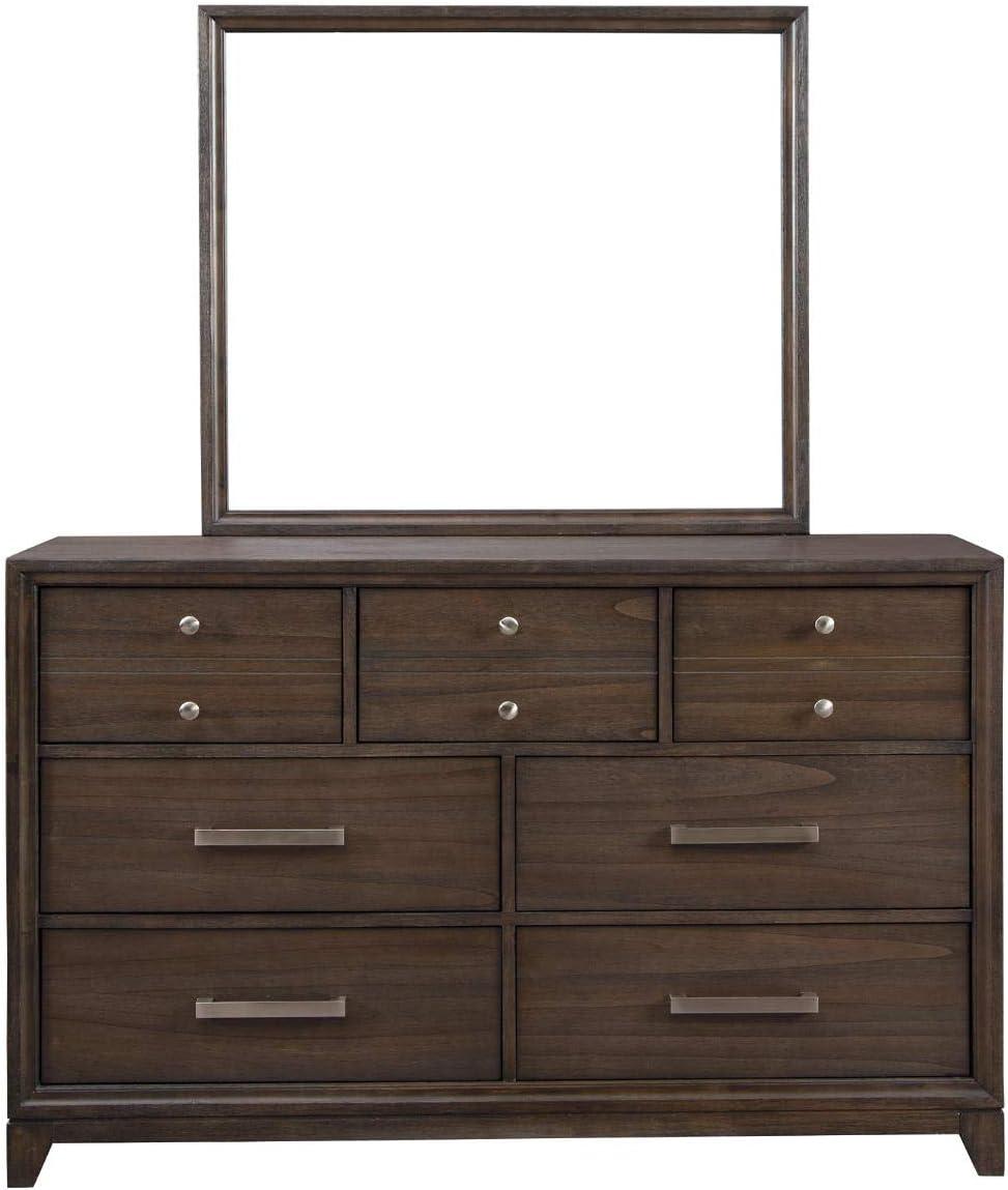 imageSignature Design by Ashley Brueban Transitional Contemporary 40 x 36 Bedroom Mirror Chestnut Brown