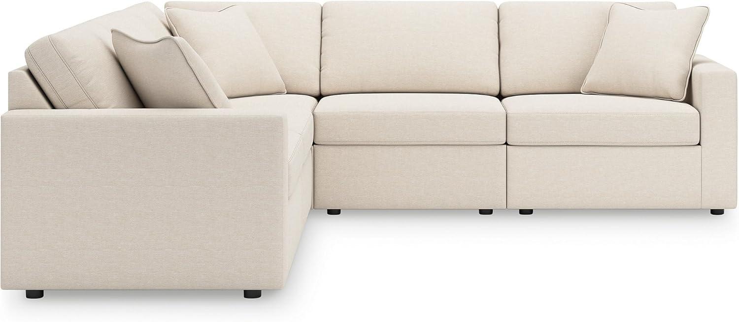 imageSignature Design by Ashley Modmax Contemporary Modular Stain Resistant 3Piece Sofa with Removable Zippered Covers and 2 Accent Pillows Reversible Back and Seat Cushions BlueBeige